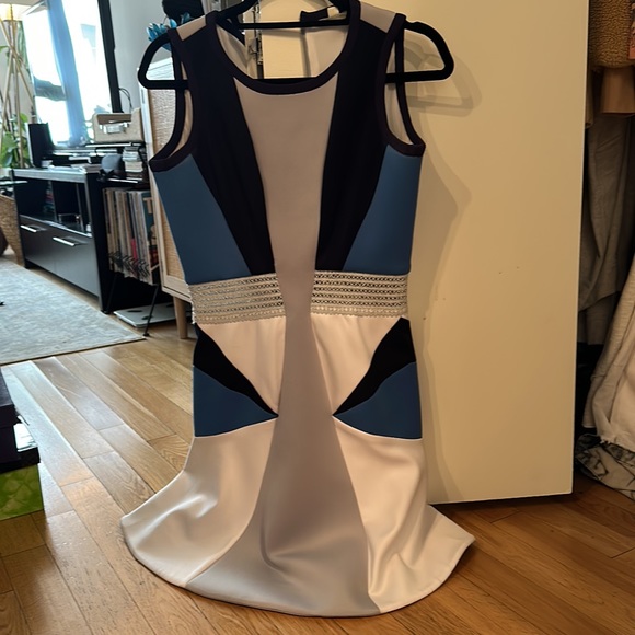 Jonathan Simkhai Geo Pima Flare Short Cocktail Dress - Picture 2 of 2